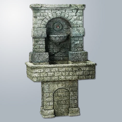 Outdoor fountain with pedestal base