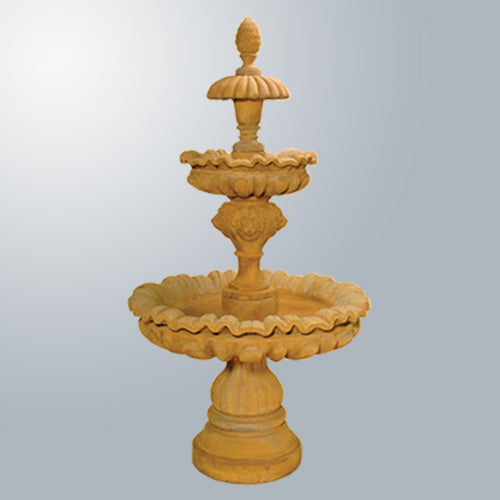 Three tier outdoor water feature designed for pond installation