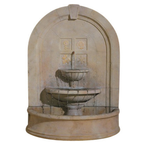 Cast stone wall outdoor fountain