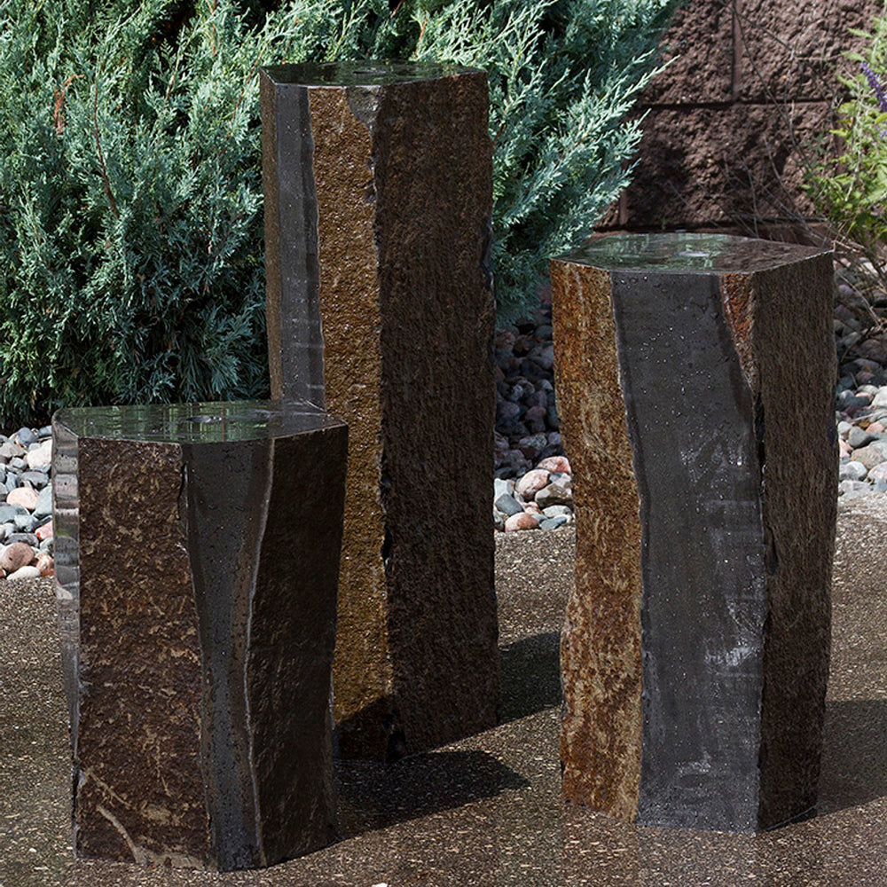 Semi-Polished Basalt Rock Column Fountain