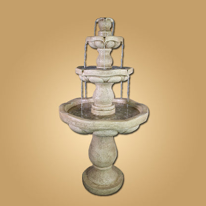 Three tier outdoor water fountain