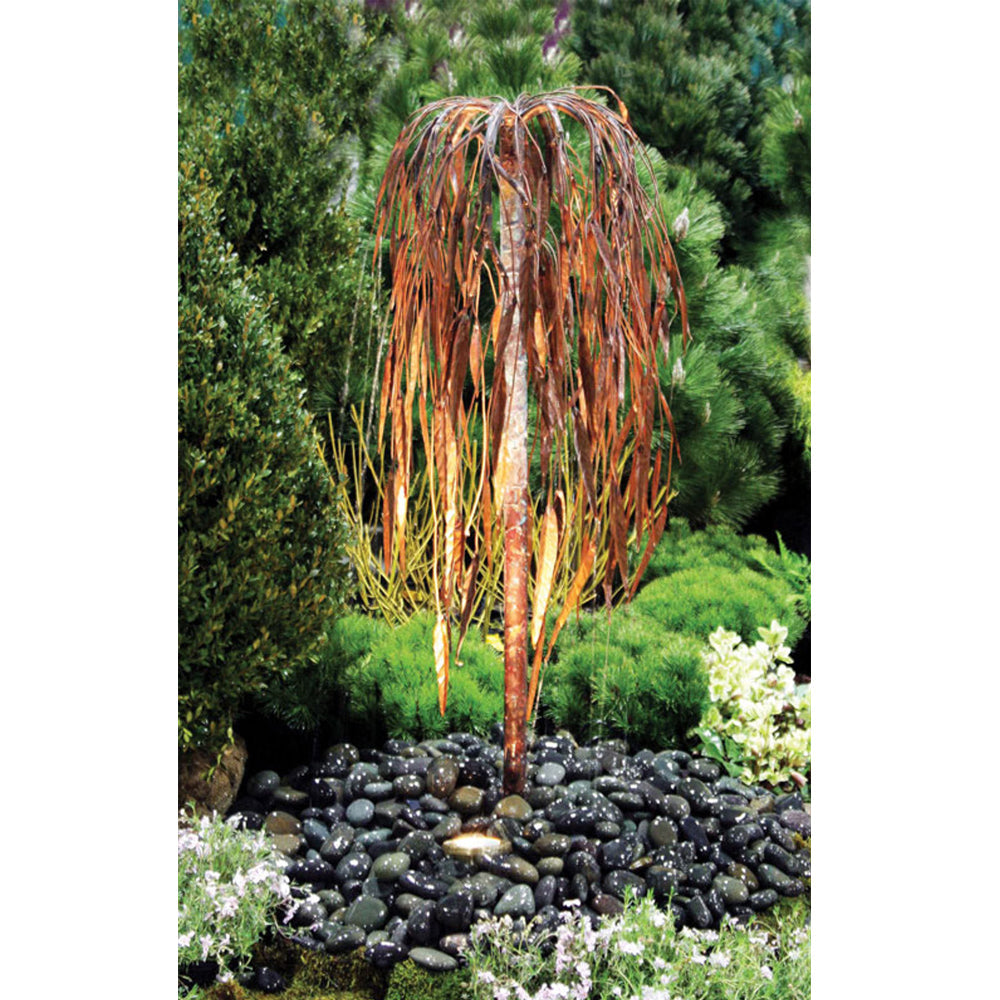37 inch copper weeping willow garden fountain image