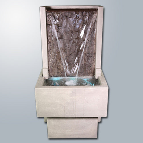 Slate water feature with elevated stand