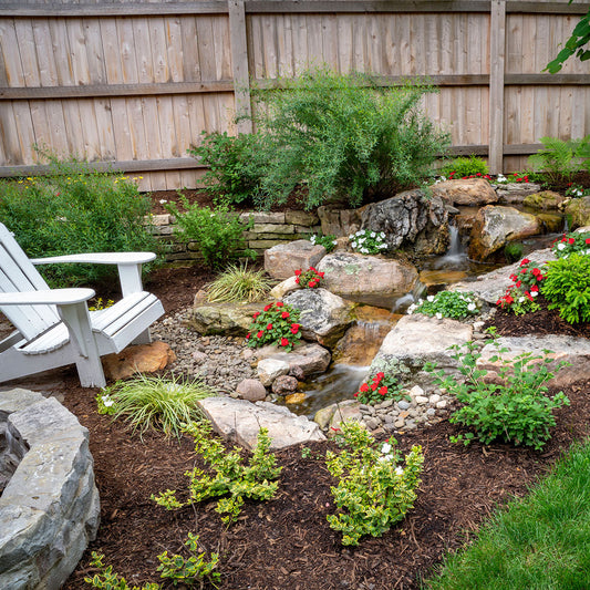 Image of a small pondless waterfall kit with a 6 foot stream.