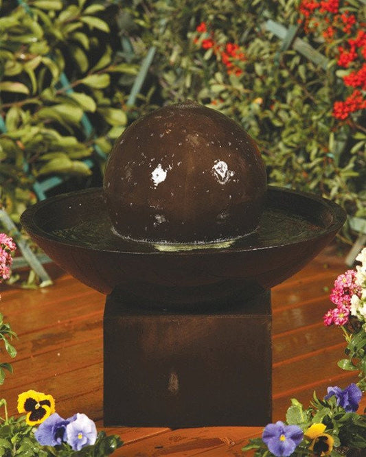 Small garden water feature with pedestal base
