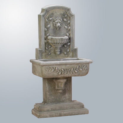 Outdoor wall fountain with water flowing