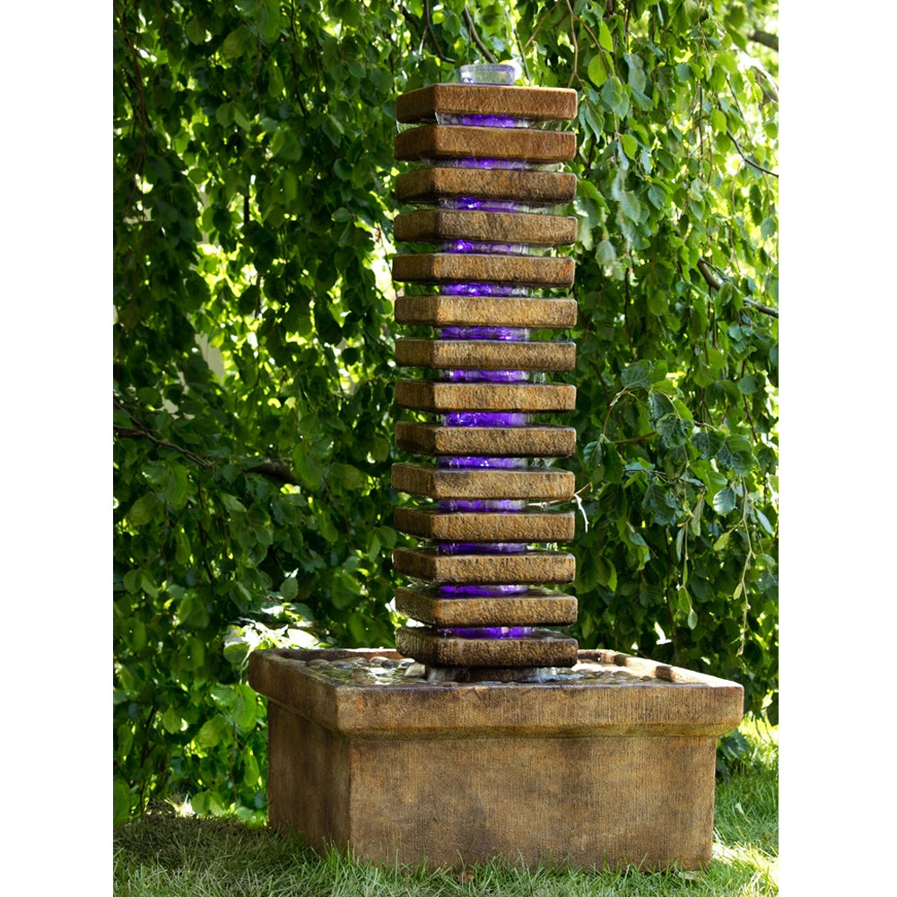 garden fountain stone cascade