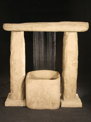 Outdoor water feature with a stone look