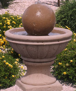 25 inch tall GFRC fountain with spheres from the Tuscany series