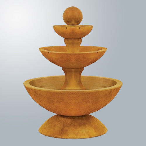 Image of a three tier fountain with spillways, short design.