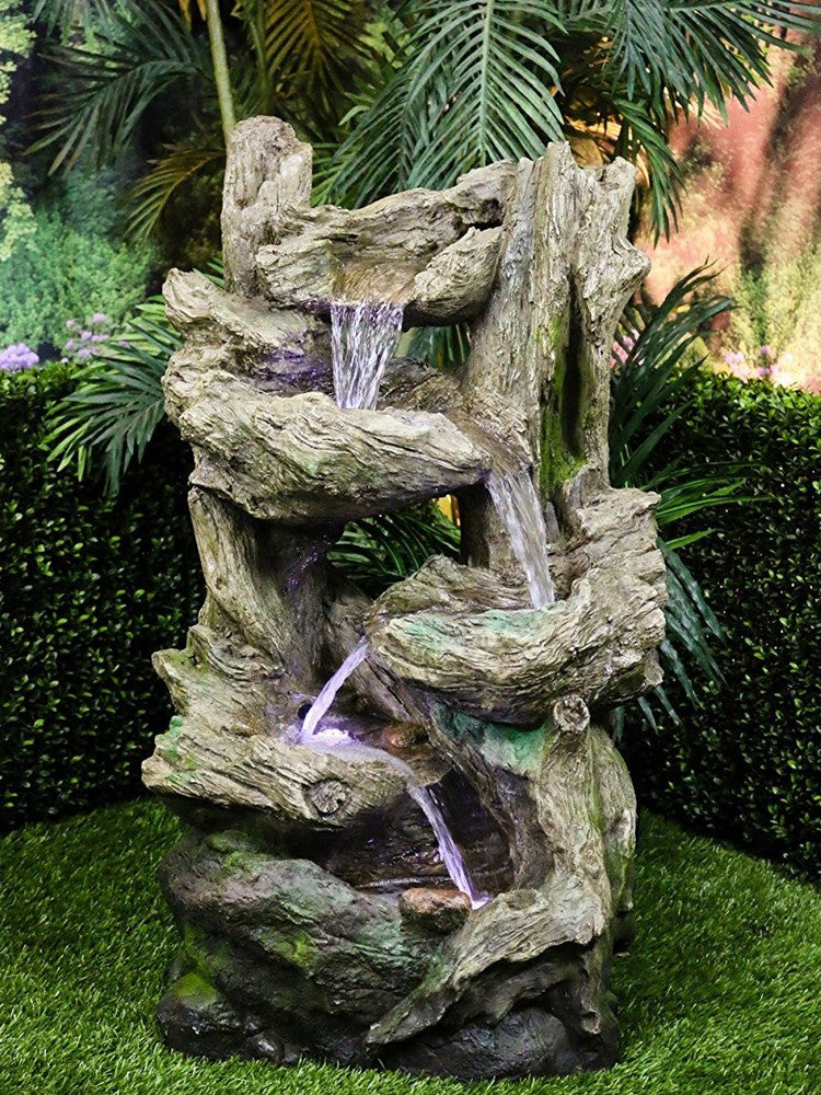 Tiering Rainforest Fountain With LED Lights – Pond Fountain Depot