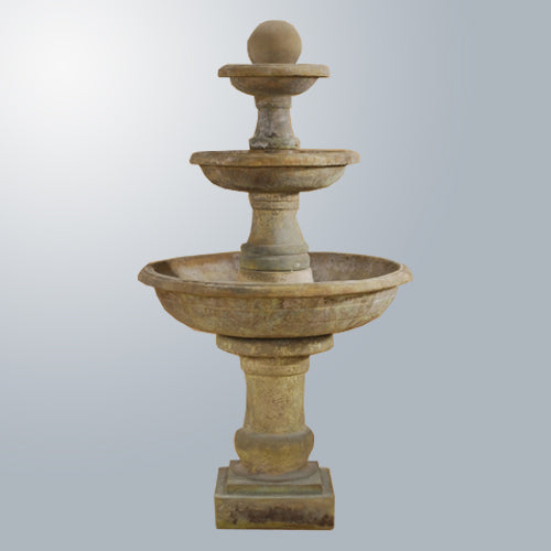 Three tier outdoor water fountain