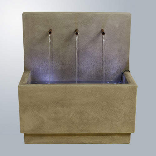 Outdoor wall mounted water feature