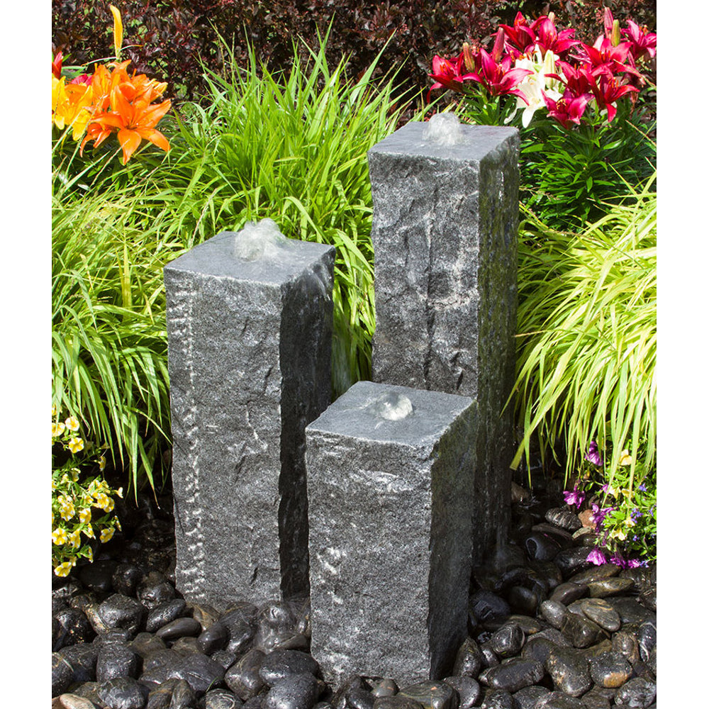 granite stone fountain triple raw cut