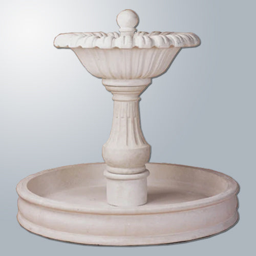Outdoor water fountain with pond feature