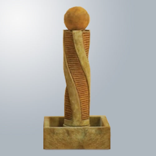 Image of a fountain with a twisted texture design