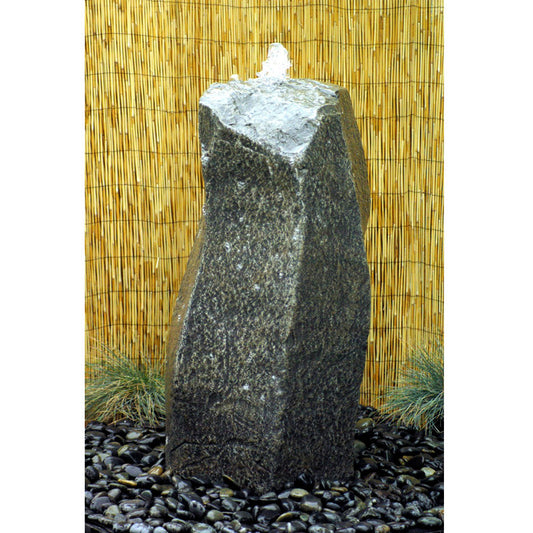 Garden fountain with a rock design
