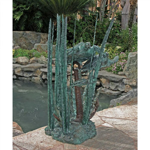 Brass turtle garden and pool sculpture