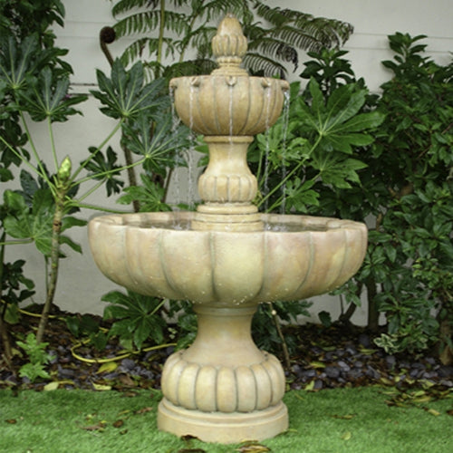 large two level outdoor water feature