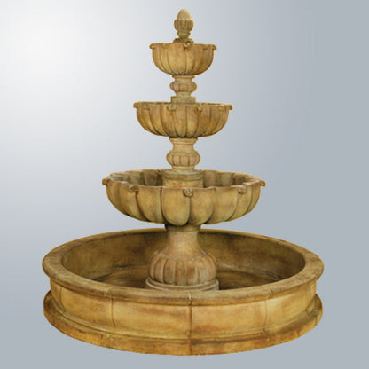 large three tier outdoor water feature