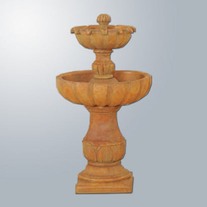 Tall two tier outdoor water fountain