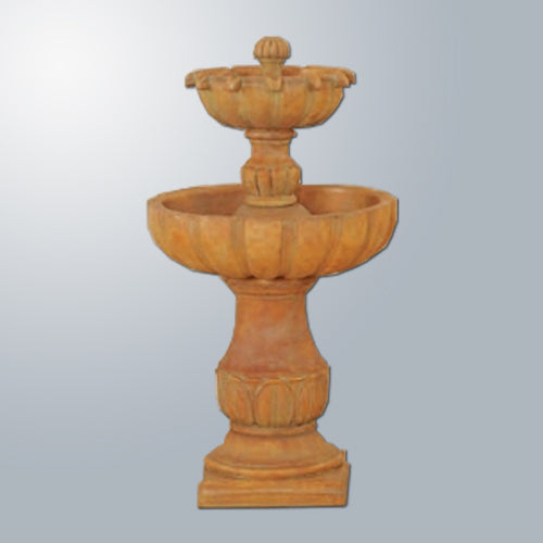 Tall two tier outdoor water fountain