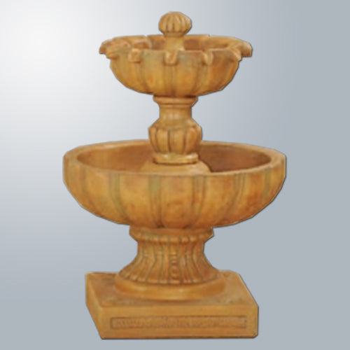 Two tier outdoor water fountain