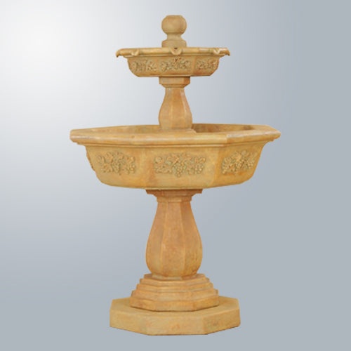 Two tier outdoor water fountain