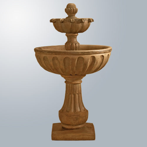 Two tier outdoor water fountain