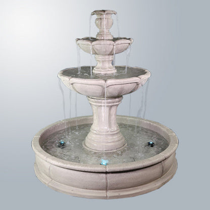 Three tier pond fountain for outdoor garden decor