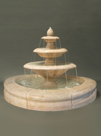 Venetian style outdoor water feature with Fiore basin