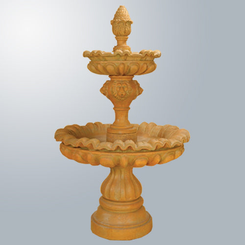 Two tier outdoor water fountain