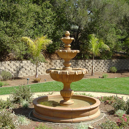 Image of a garden pond fountain
