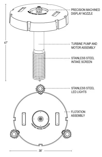 Vertex Vertical Funnel Jet Pond Fountain