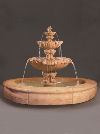 Gray outdoor water feature with basin