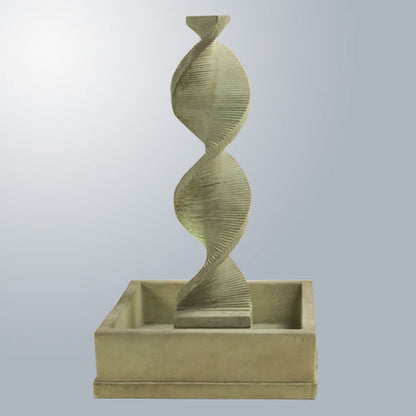 Water spiral feature with square bowl