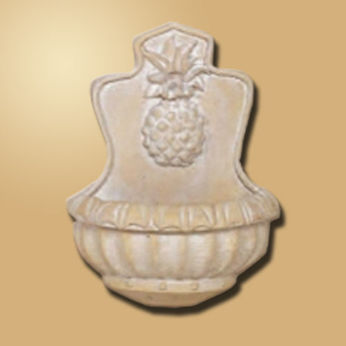 Pineapple themed wall fountain for outdoor decor