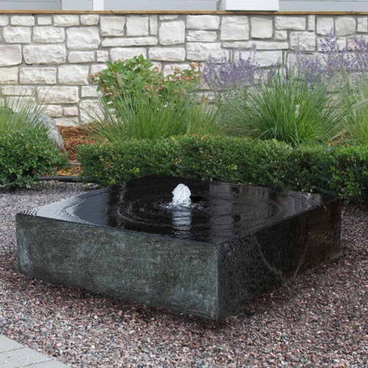 Square stone water feature
