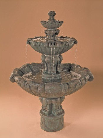 Tiered outdoor water fountain for garden or patio