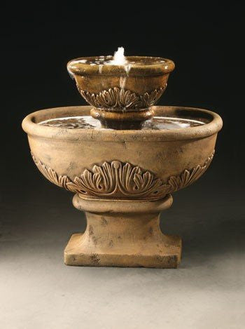 Cast stone garden fountain for outdoor decor
