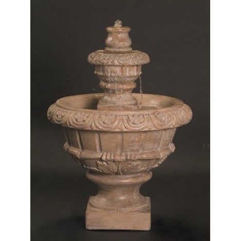 Small cast stone outdoor fountain