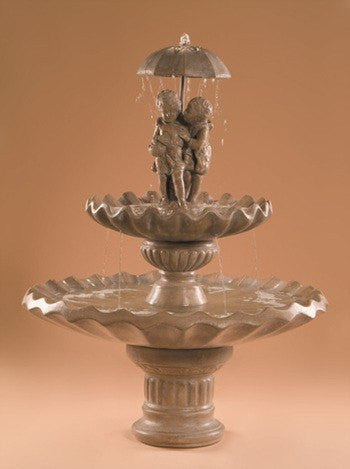 Two tier garden water fountain