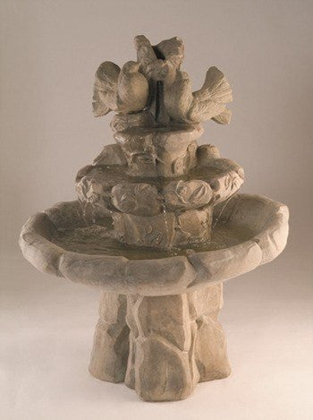 Cast stone garden fountain for outdoor decor