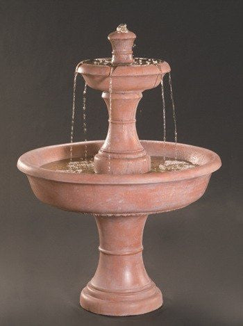 Two tier outdoor water fountain for garden or patio