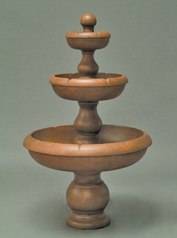 Image of a classic three tier cast stone outdoor fountain