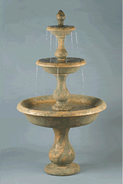 Image of a three tier outdoor water fountain for gardens