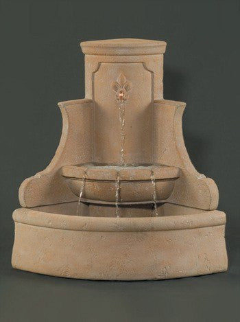Outdoor corner wall fountain