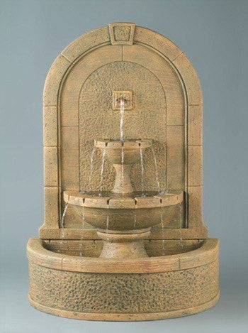 Outdoor wall fountain for garden or patio