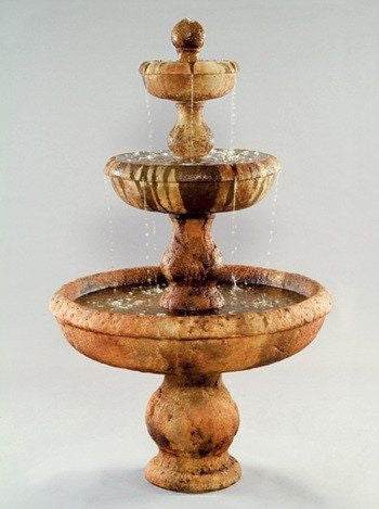 Image of a classic three tier garden water fountain