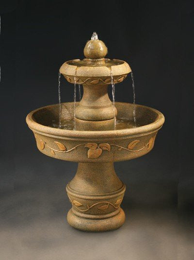 Tiered garden water fountain with English ivy design